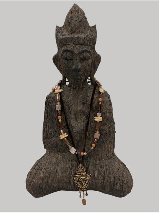 Chico's Jewelry - Chico’s Boho Brown Beaded Pendant Necklace - Artisan Style